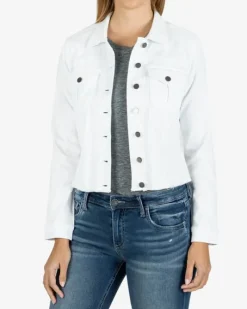 The Raw Hem Jean Jacket in White