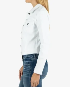 The Raw Hem Jean Jacket in White