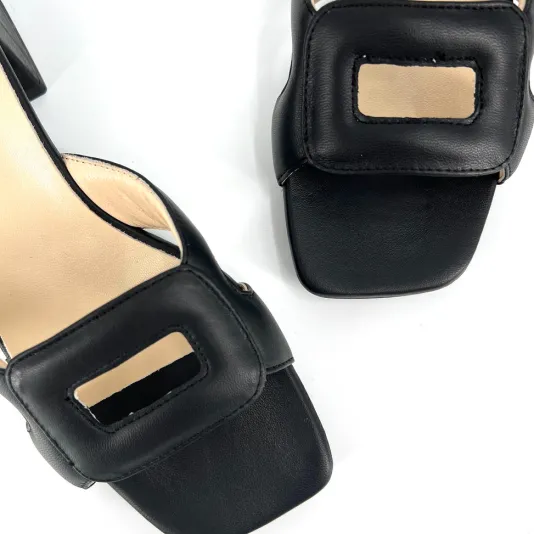 The Rectangle Slide Sandal in Black