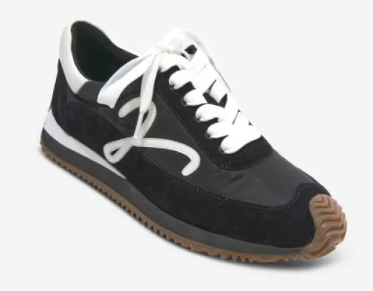 The Retro Lace Sneaker in Black