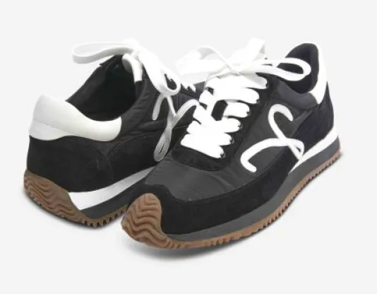 The Retro Lace Sneaker in Black