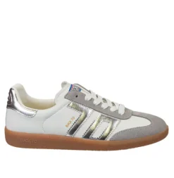 The Retro Soccer Lace Sneaker in Light Gray