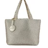 The Reversible Woven Tote in Gold & Silver