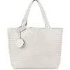 The Reversible Woven Tote in White & Silver