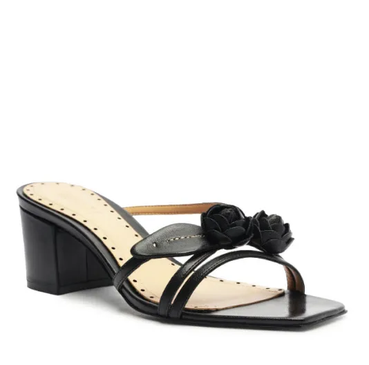 The Rose Bud Sandal in Black