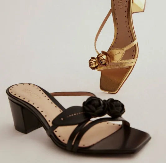 The Rose Bud Sandal in Black