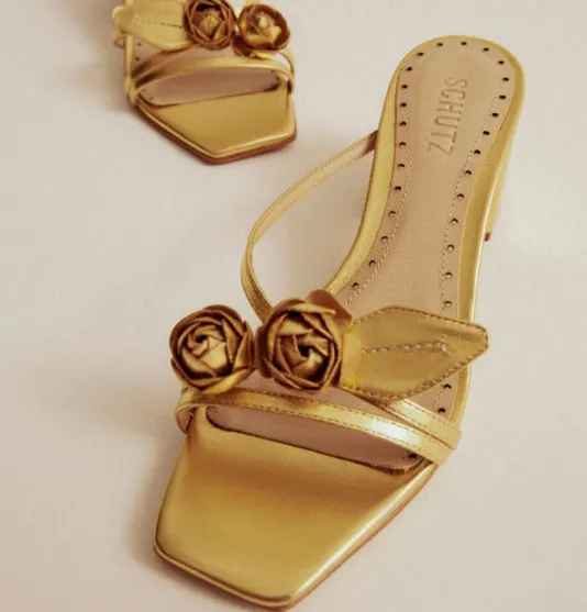 The Rose Bud Sandal in Gold