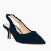 The Scallop Edge Sling Pump in Midnight