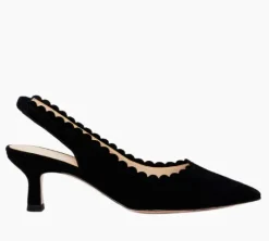 The Scallop Edge Sling Pump in Black