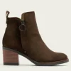 The Side Zip Ankle Bootie in Moka