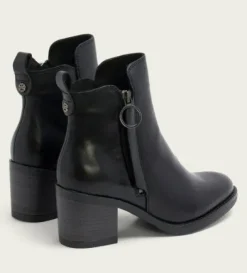 The Side Zip Ankle Bootie in Black