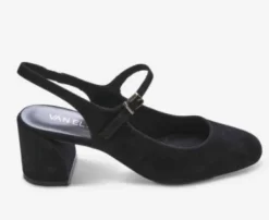 The Sling Back Almond Toe MJ Pump in Black