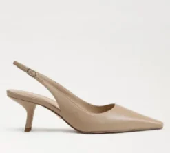 The Sling Back Pointed Pump in Soft Beige