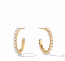 The Small Juliet Hoop in Gold Pearl