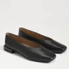 The Square Toe Ballet Flat in Black