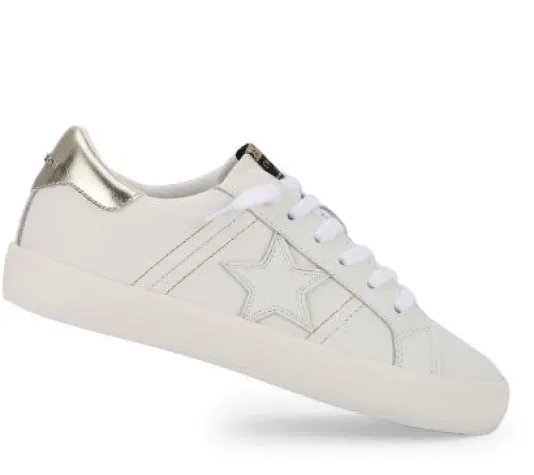 The Star Lace Sneaker With Metallic Stitch in White