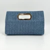 The Straw Handheld Clutch in Navy