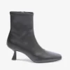 The Stretch Leather Ankle Bootie in Black