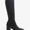 The Stretch Suede Tall Boot With Inside Zip in Black