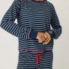 The Stripe Crew Neck in Midnight