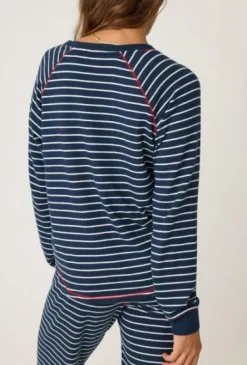 The Stripe Crew Neck in Midnight
