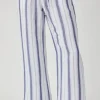 The Stripe Wide Leg in White Blue