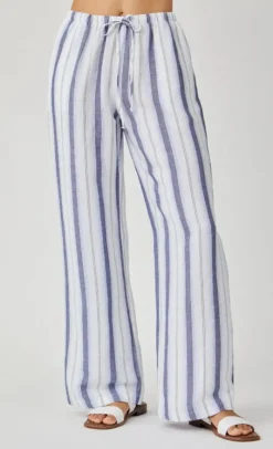 The Stripe Wide Leg in White Blue