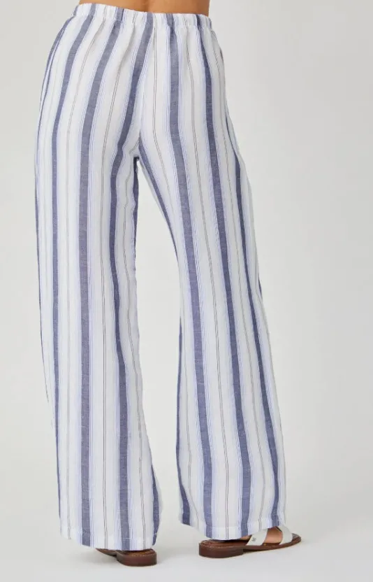 The Stripe Wide Leg in White Blue