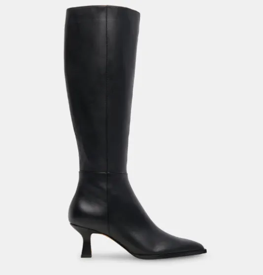 The Tall Boot on Mid Sabrina Heel in Black