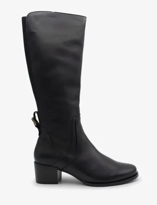The Tall Riding Boot with Back Gore in Black
