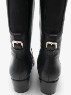The Tall Riding Boot with Back Gore in Black