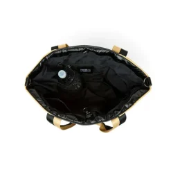 The Trailblazer Shoulder Bag in Dune Raffia and Black