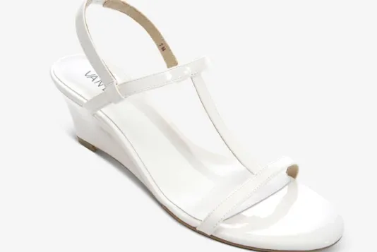 The T-Strap Perfect Wedge Sandal in White