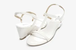 The T-Strap Perfect Wedge Sandal in White
