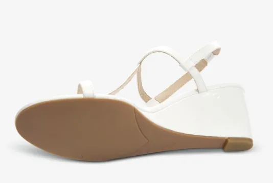 The T-Strap Perfect Wedge Sandal in White