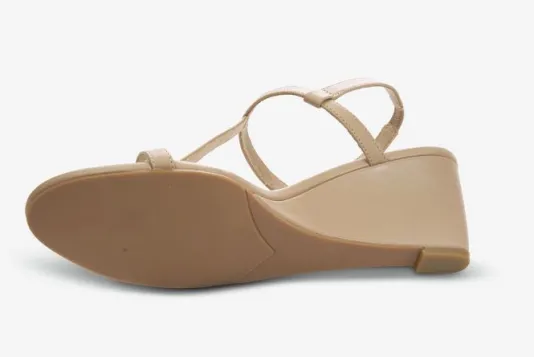 The T-Strap Perfect Wedge Sandal in Taupe