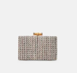 The Tweed Clutch in Black Multi