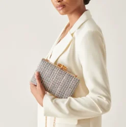 The Tweed Clutch in Blue Multi