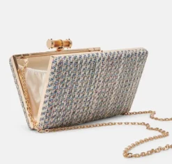 The Tweed Clutch in Blue Multi
