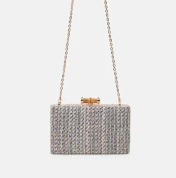 The Tweed Clutch in Blue Multi