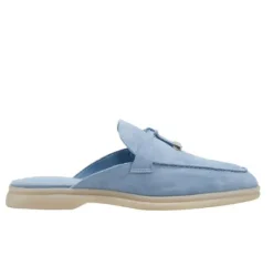 The Unlined Gum Sole Loafer Mule in Sky