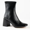 The Vegan Stretch Ankle Bootie in Black