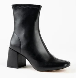 The Vegan Stretch Ankle Bootie in Black