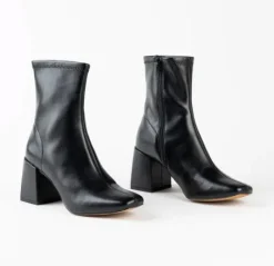 The Vegan Stretch Ankle Bootie in Black
