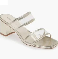 The Vinyl Dual Band Sandal in Gold