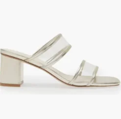 The Vinyl Dual Band Sandal in Gold