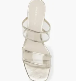 The Vinyl Dual Band Sandal in Gold