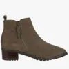 The Waterproof Side Zip Ankle Bootie in Dark Taupe