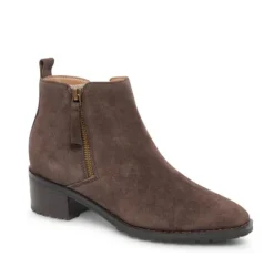 The Waterproof Side Zip Ankle Bootie in Brown