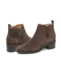 The Waterproof Side Zip Ankle Bootie in Brown